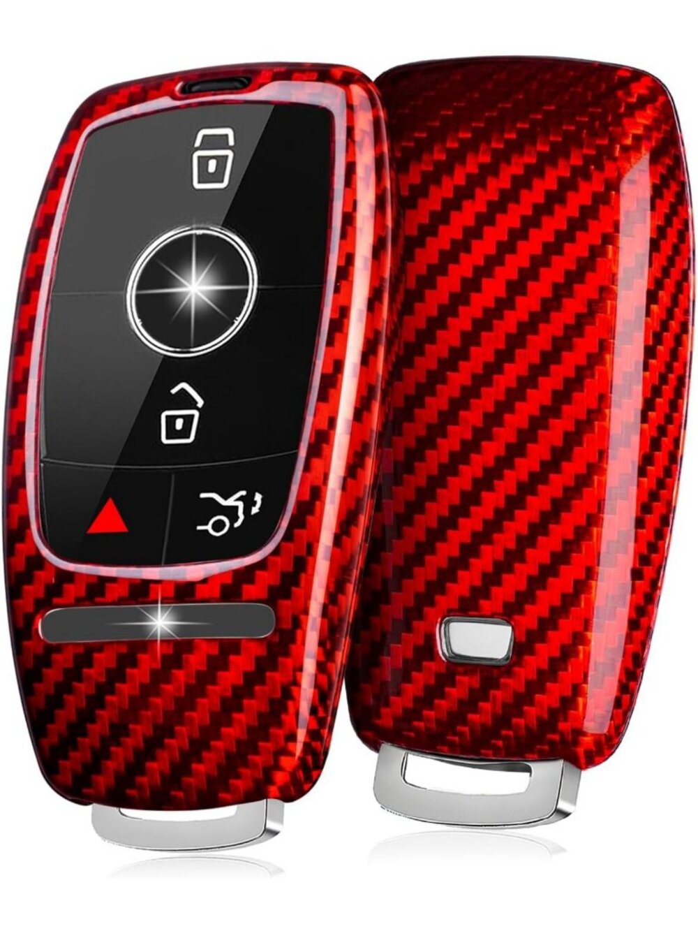 Real Glass Fiber Key Fob Cover for Mercedes Benz AMG E53 GLS63 CLA35 2020-2024